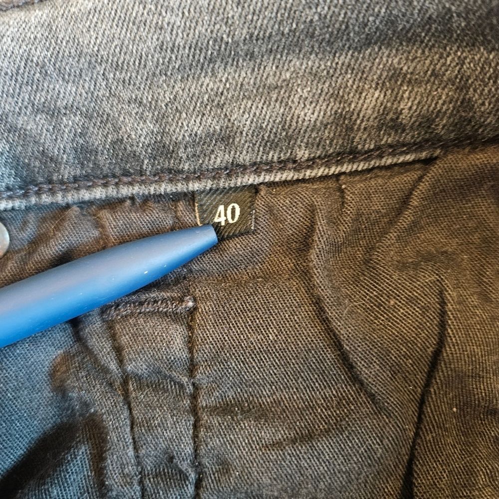 7 For All Mankind Men's Jeans Size 40x32 Black The Straight Whiskers - Picture 4 of 14